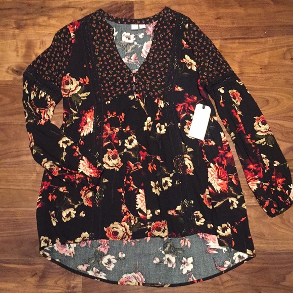 SOLD! Melrose and Market Black Floral Dress - Picture 1 of 5